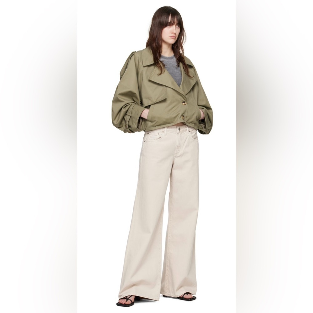 Agolde Cream Wide Leg Jeans